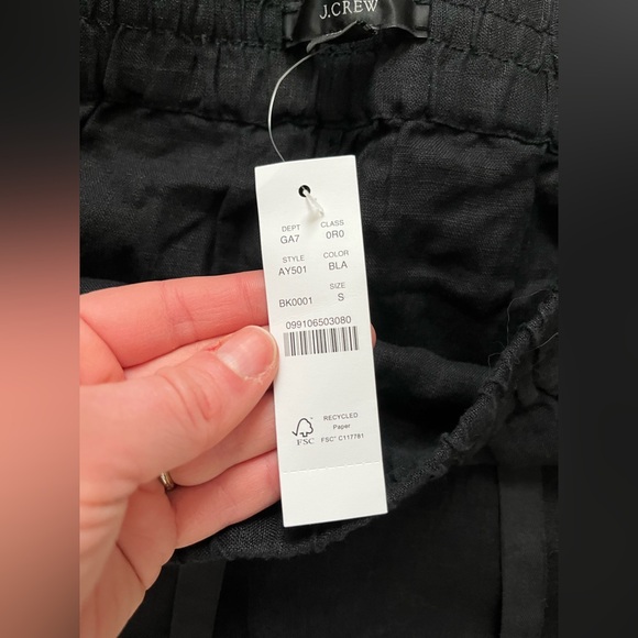 NWT J.Crew Women’s Wide-leg seaside pant in linen Black - Size Small - Picture 3 of 7